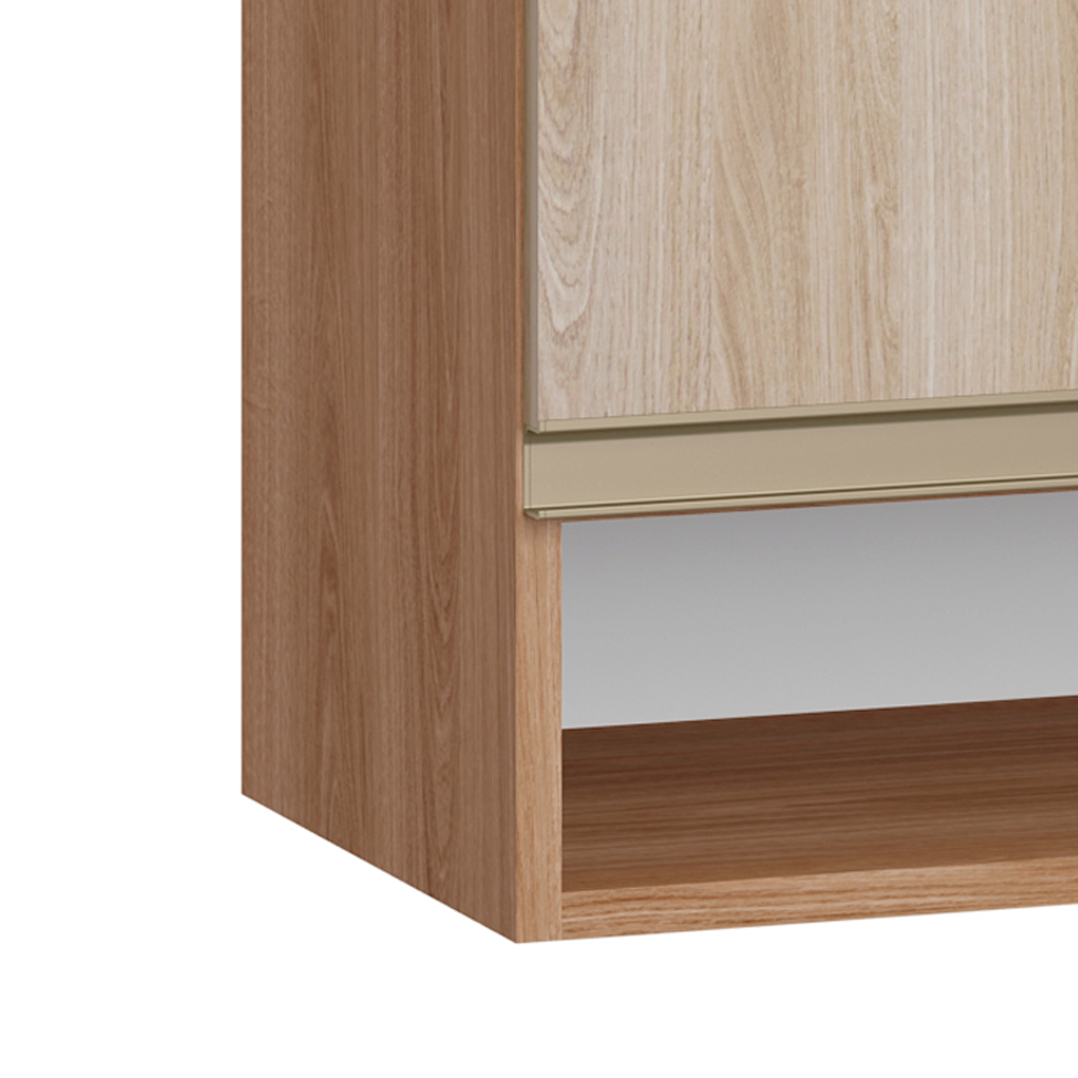 Armário Aéreo Cook ll 3 Portas Madeira e Aveiro 120 cm