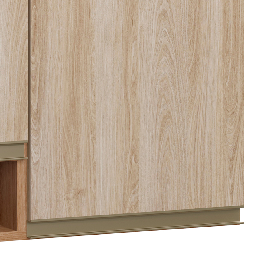 Armário Aéreo Cook ll 3 Portas Madeira e Aveiro 120 cm