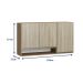Armário Aéreo Cook ll 3 Portas Madeira e Aveiro 120 cm