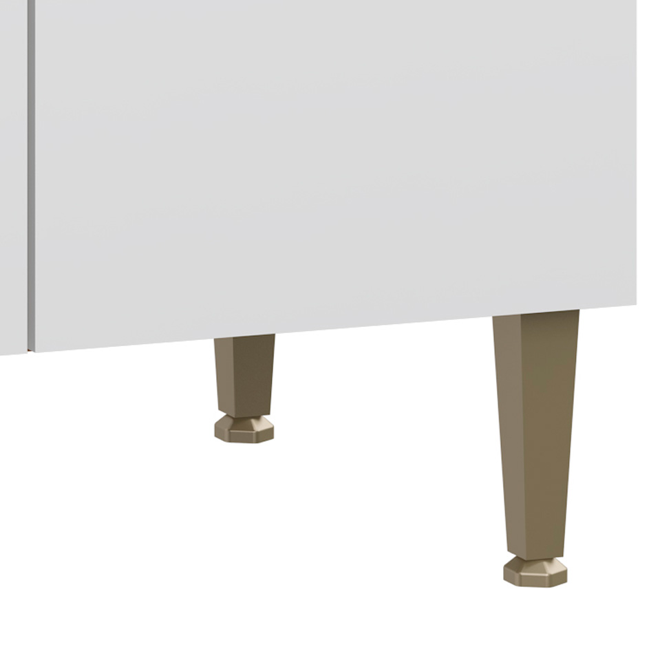 Balcão de Cozinha Cook 3 Portas 2 Gavetas Madeira e Branco