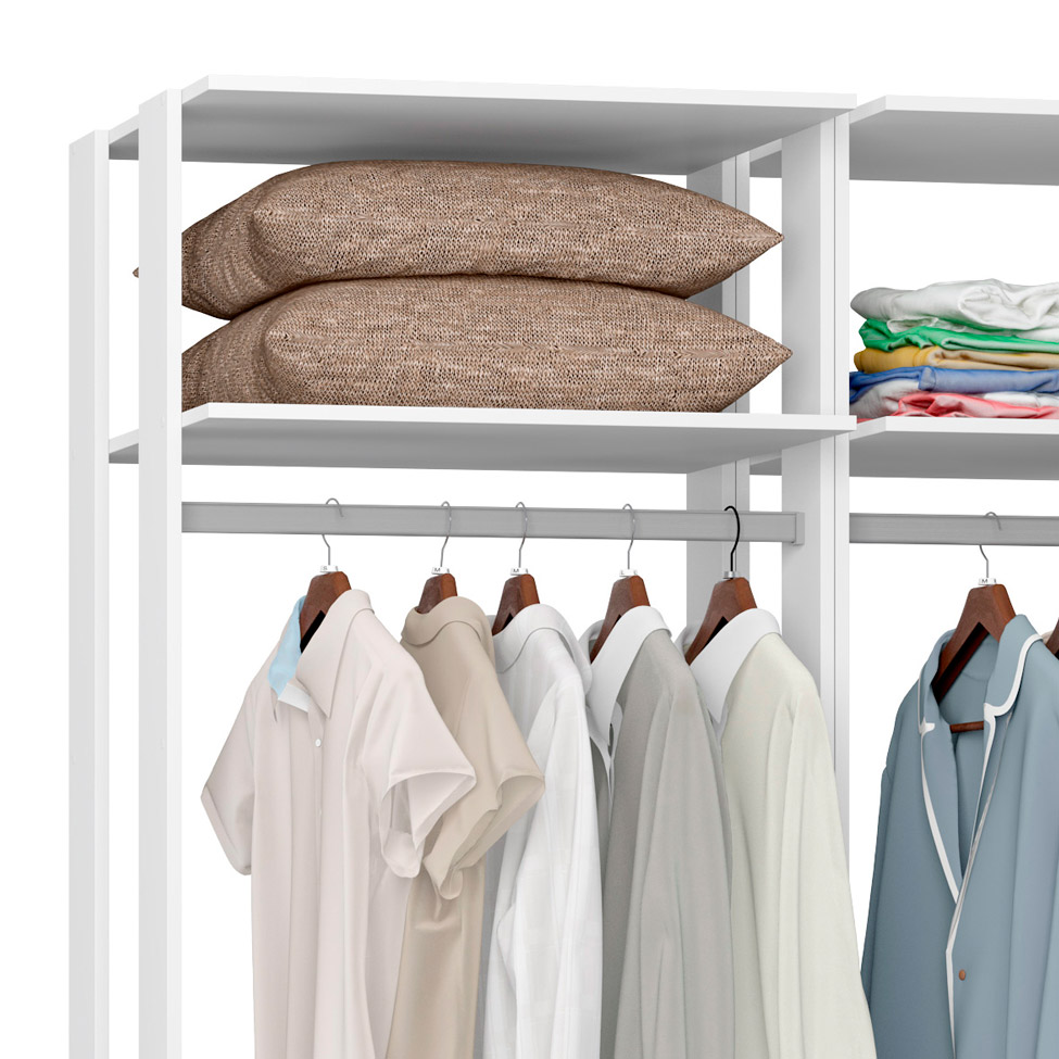 Guarda-Roupa Solteiro Modulado Clothes 3 Gavetas Branco