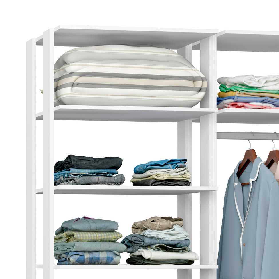 Guarda-Roupa Solteiro Modulado Clothes Branco