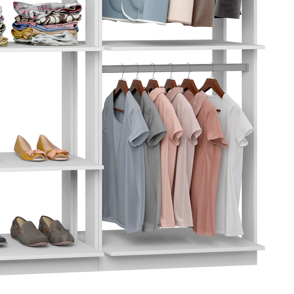Guarda-Roupa Solteiro Modulado Clothes Branco