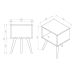 Mesa de Cabeceira Anubis Branco Carrara