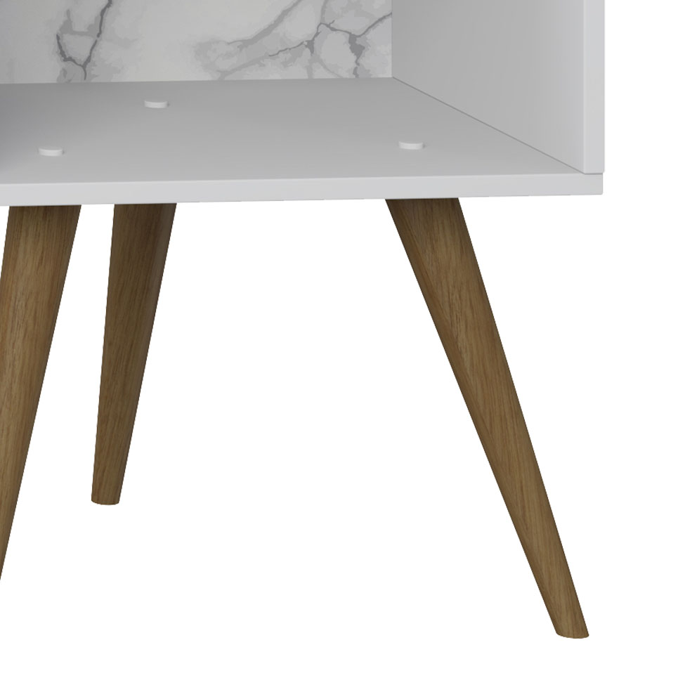 Mesa de Cabeceira Anubis Branco Carrara