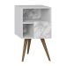 Mesa de Cabeceira Rá Branco Carrara