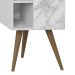 Mesa de Cabeceira Rá Branco Carrara