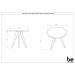 Mesa Lateral Redonda Retrô Branca 42 cm