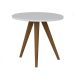 Mesa Lateral Redonda Retrô Branca 42 cm