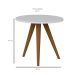 Mesa Lateral Redonda Retrô Branca 42 cm