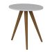 Mesa Lateral Redonda Retrô Branca 52 cm
