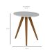 Mesa Lateral Redonda Retrô Branca 52 cm