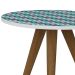 Mesa Lateral Redonda Retrô Branca e Azul 42 cm