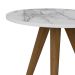 Mesa Lateral Redonda Retrô Branca e Carrara 42 cm