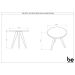 Mesa Lateral Redonda Retrô Branca e Carrara 42 cm