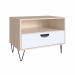 Mesa de Cabeceira Drawer 1 Gaveta Nature e Branca 67 cm