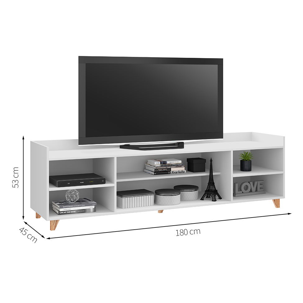 Rack Aurora Branco 180 cm