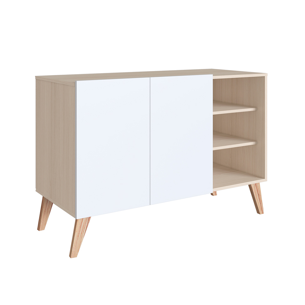 Rack Leaves Nature e Branco 104 cm