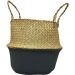 Cesta com Alça Decorativo em Palha 32cm Preto