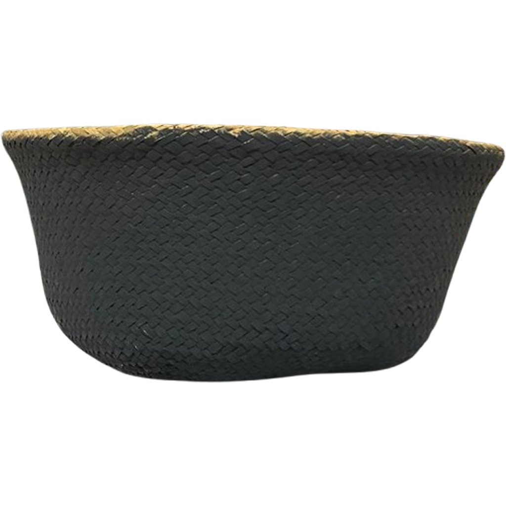 Cesta com Alça Decorativo em Palha 45cm Preto