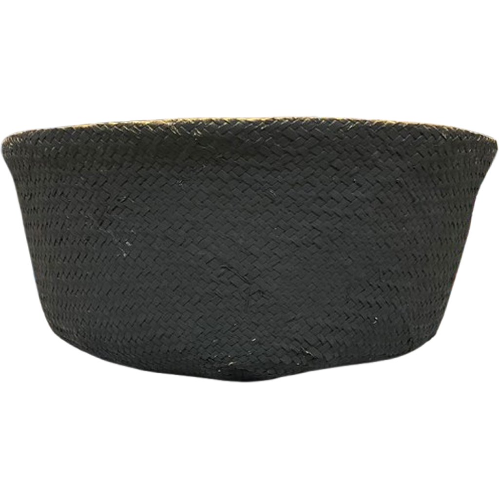 Cesta com Alça Decorativo em Palha 45cm Preto