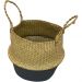 Cesta com Alça Decorativo em Palha 45cm Preto