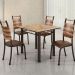 Conjunto 4 Cadeiras Chicago de Jantar em Couro Caramelo e Rattan com Metal Preto