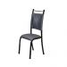 Conjunto 4 Cadeiras Chicago de Jantar em Couro Cinza e Rattan com Metal Preto