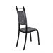 Conjunto 4 Cadeiras Chicago de Jantar em Couro Cinza e Rattan com Metal Preto
