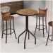 Conjunto Mesa Bistrô Tampo Madeira Com 3 Banquetas Bm Tubulares