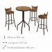 Conjunto Mesa Bistrô Tampo Madeira Com 3 Banquetas Bm Tubulares