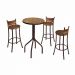 Conjunto Mesa Bistrô Tampo Madeira com 3 Banquetas BM Tubulares