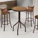 Conjunto Mesa Bistrô Tampo Madeira com 3 Banquetas BM Tubulares