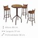 Conjunto Mesa Bistrô Tampo Madeira com 3 Banquetas BM Tubulares