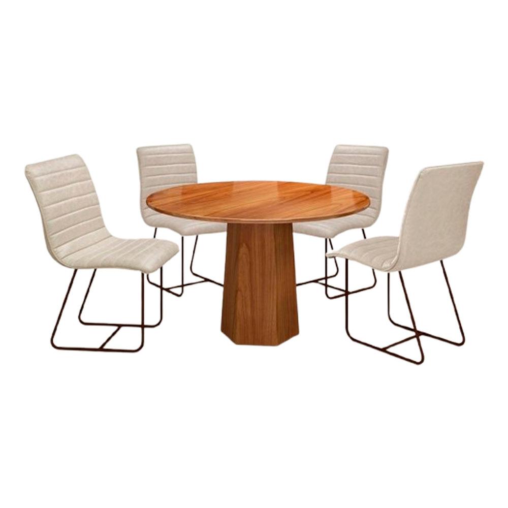 Conjunto Mesa Redonda Roraima 1,20M com 4 Cadeiras Itália