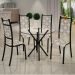Conjunto Mesa Redonda Verona com Tampo Vidro e 4 Cadeiras BM Tubulares