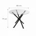 Conjunto Mesa Redonda Verona com Tampo Vidro e 4 Cadeiras BM Tubulares