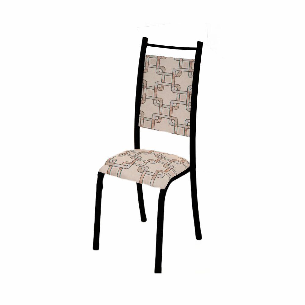 Conjunto Mesa Redonda Verona com Tampo Vidro e 4 Cadeiras BM Tubulares