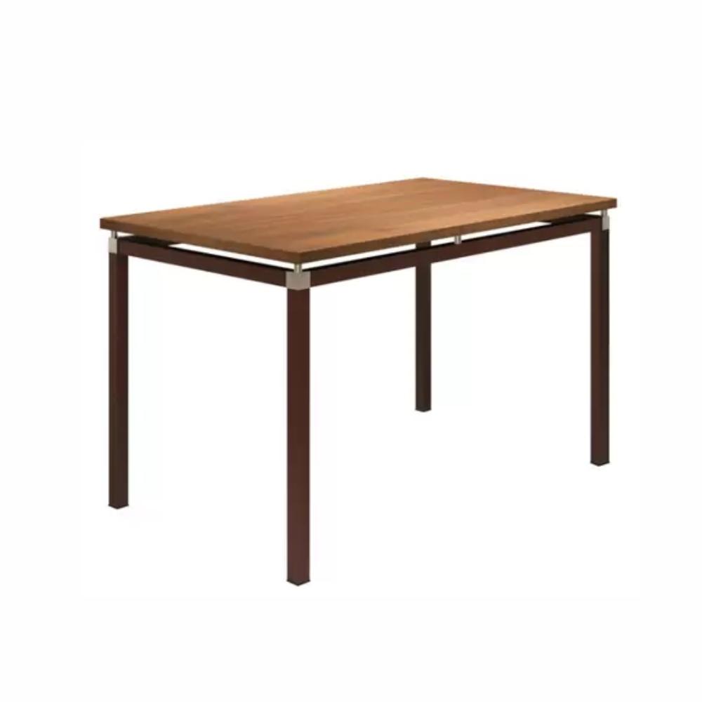 Conjunto Sala de Jantar Flórida com 6 Cadeiras Linho Bege e Metal Preto BM Tubulares