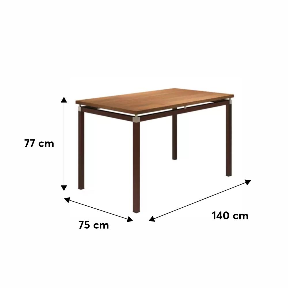 Conjunto Sala de Jantar Flórida com 6 Cadeiras Linho Bege e Metal Preto BM Tubulares