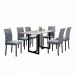 Conjunto Sala de Jantar Lisboa com 6 Cadeiras Rattan Grafite e Metal Preto BM Tubulares