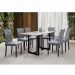 Conjunto Sala de Jantar Lisboa com 6 Cadeiras Rattan Grafite e Metal Preto BM Tubulares