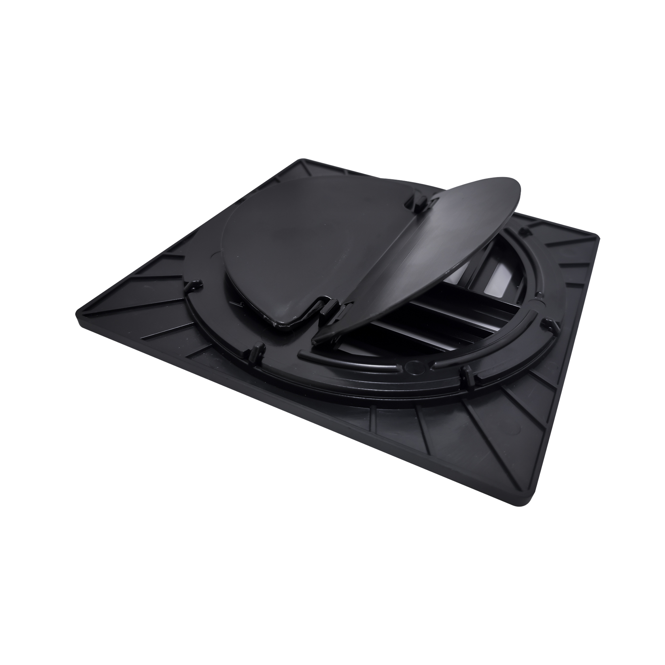 Ralo Anti-inseto Quadrado 10x10cm + Porta Grelha Preto Luxo