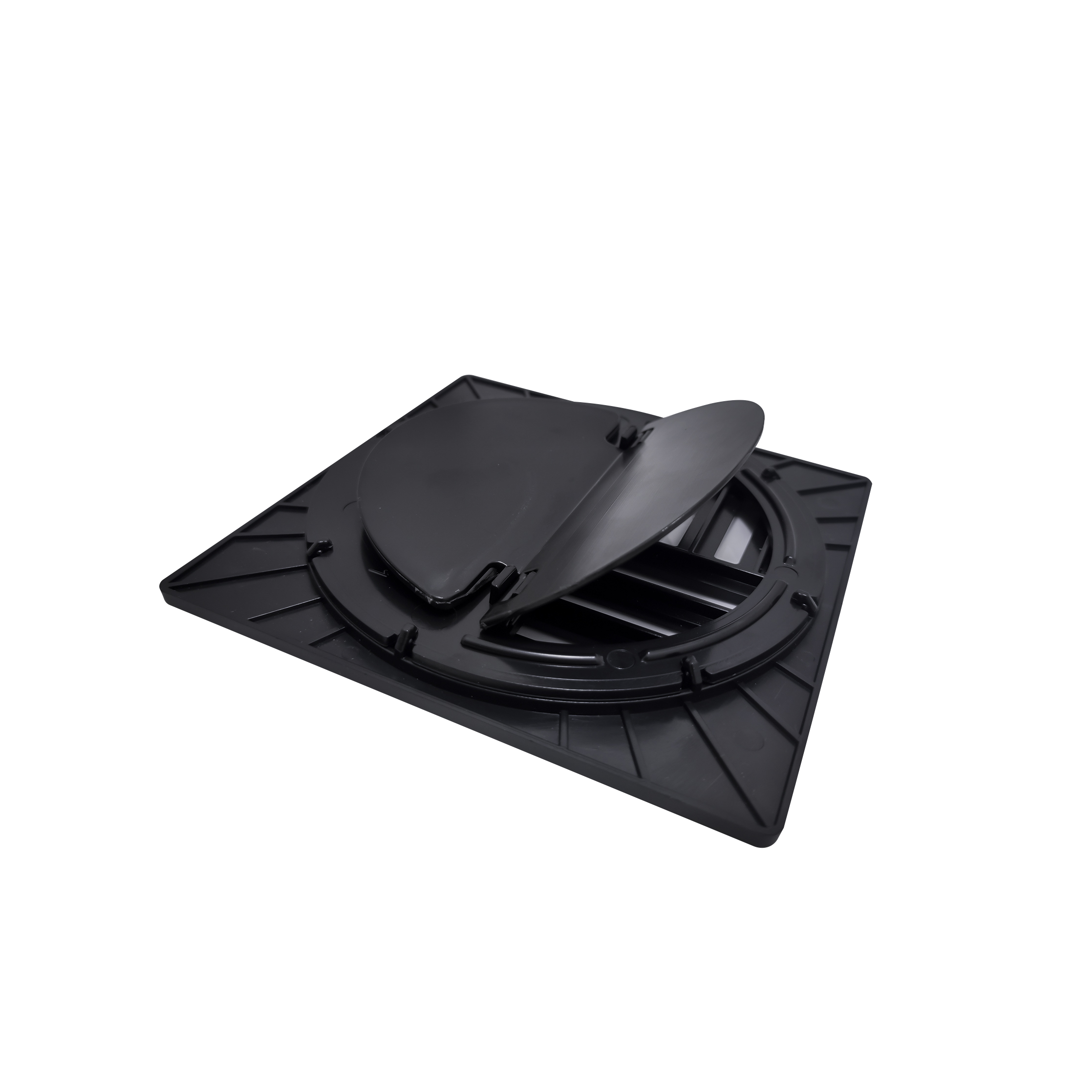 Ralo Anti-inseto Quadrado 15x15cm + Porta Grelha Preto Luxo
