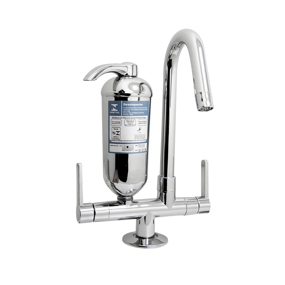 Torneira Filtro Cozinha Mesa Bica Móvel 1/4v Cromado Luxo