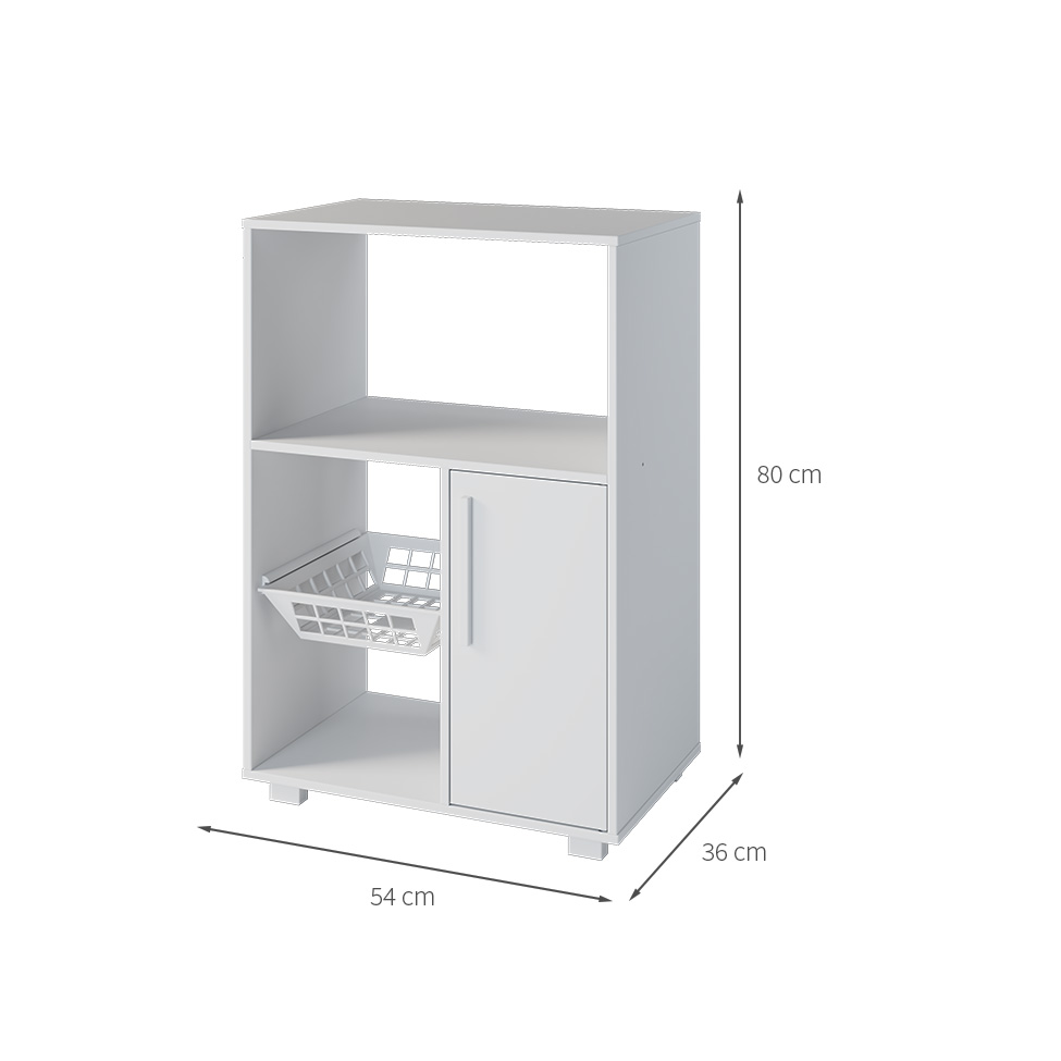 Armário para Micro-ondas Asti 1 Porta Branco