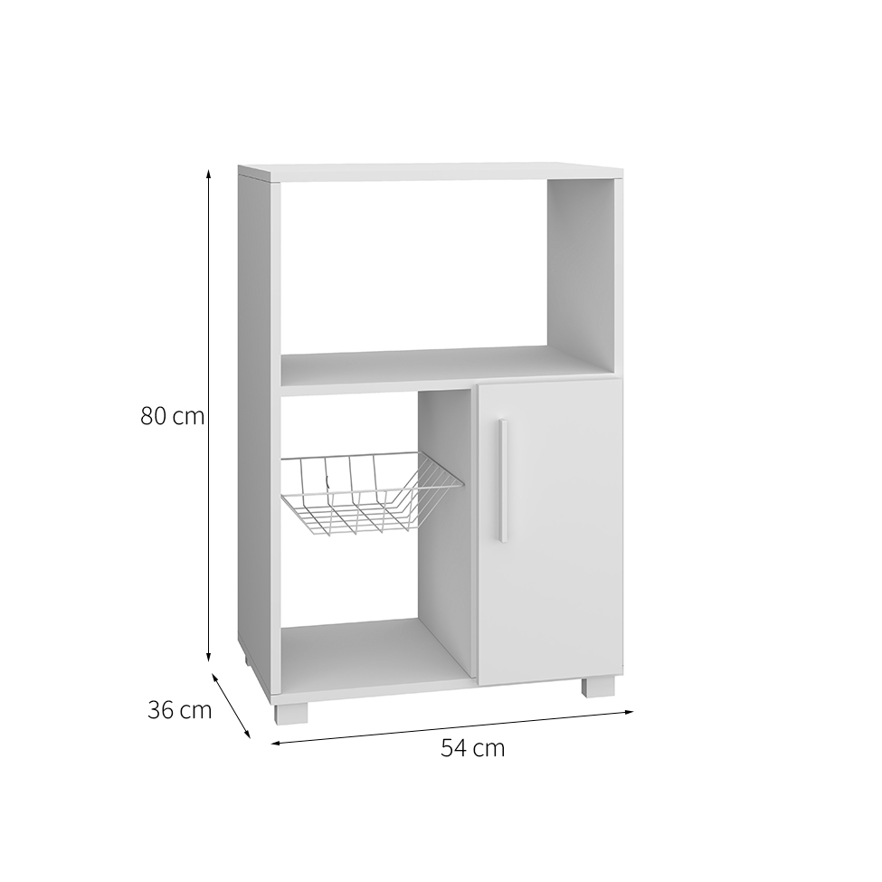 Armário para Micro-ondas Asti 1 Porta Branco