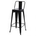 Banqueta Alta com Encosto Tolix Iron Preto