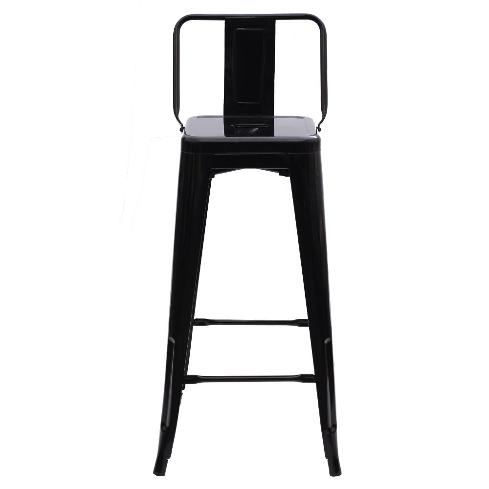 Banqueta Alta com Encosto Tolix Iron Preto