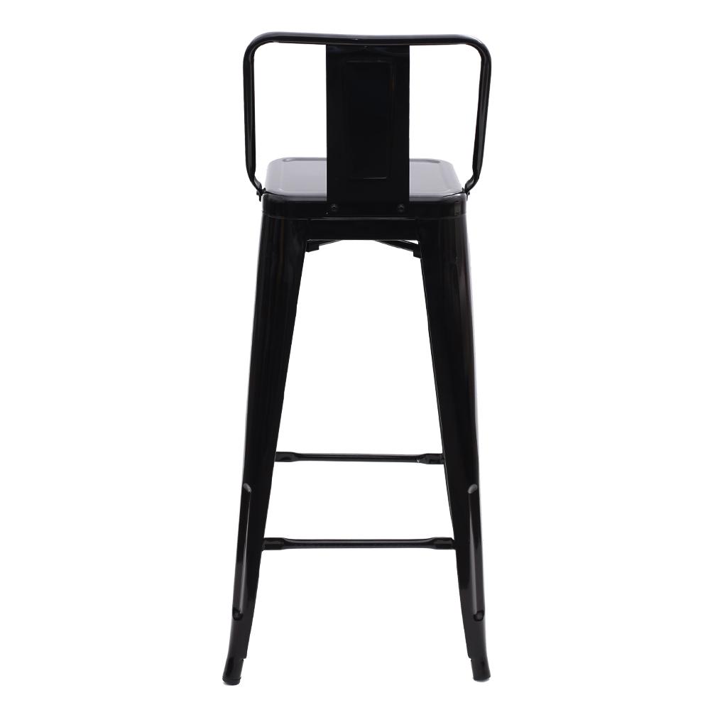 Banqueta Alta com Encosto Tolix Iron Preto